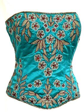 JASDEE Vintage Bustier Corset HandWork Gotta ThreadEmbroidery & Bead Style F3154